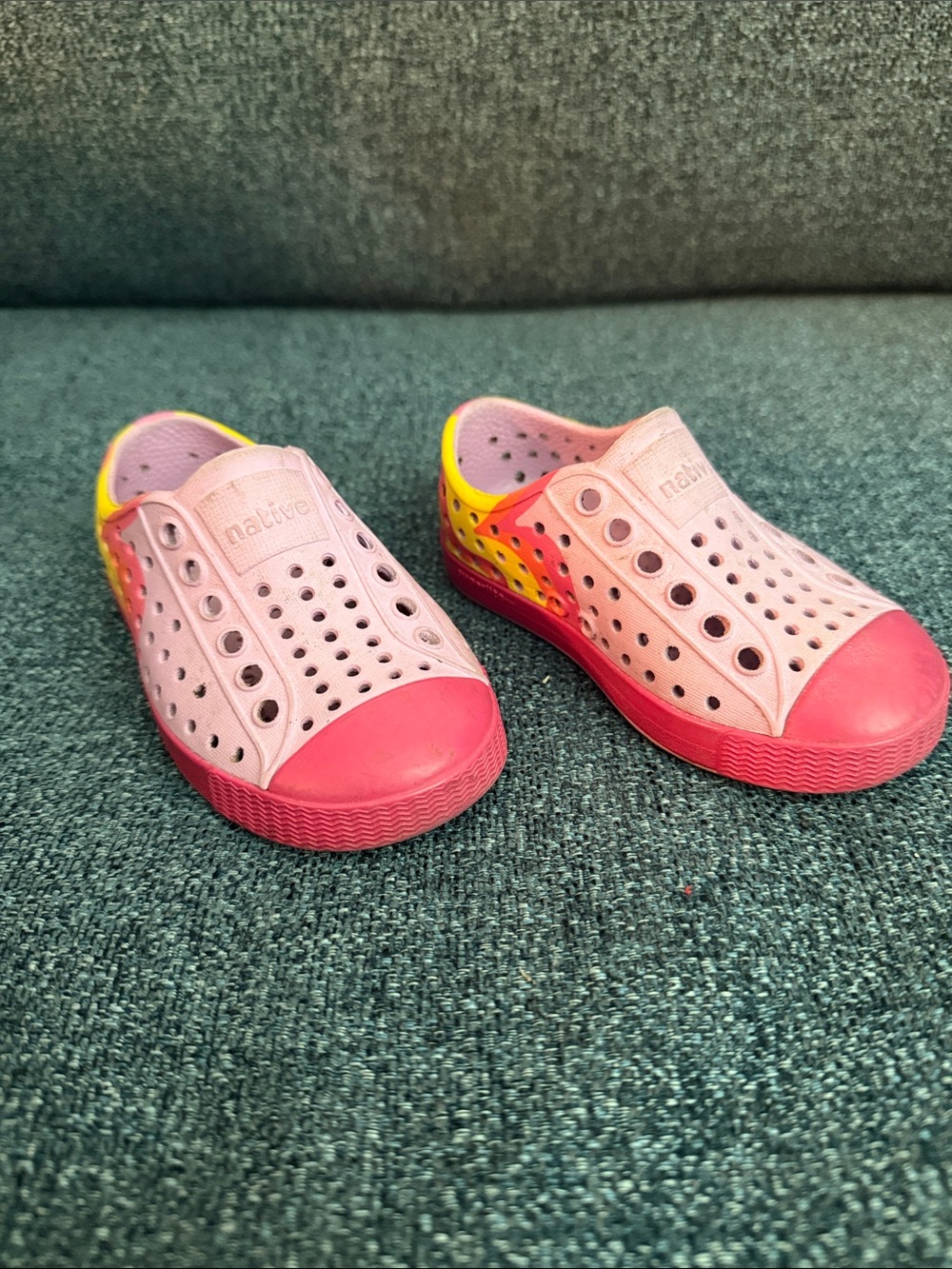 Native Kids Slip-On Water Shoes in Pink and Yellow